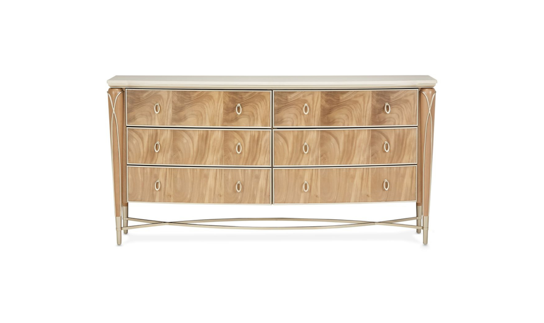 Aico Furniture Villa Cherie Dresser in Caramel