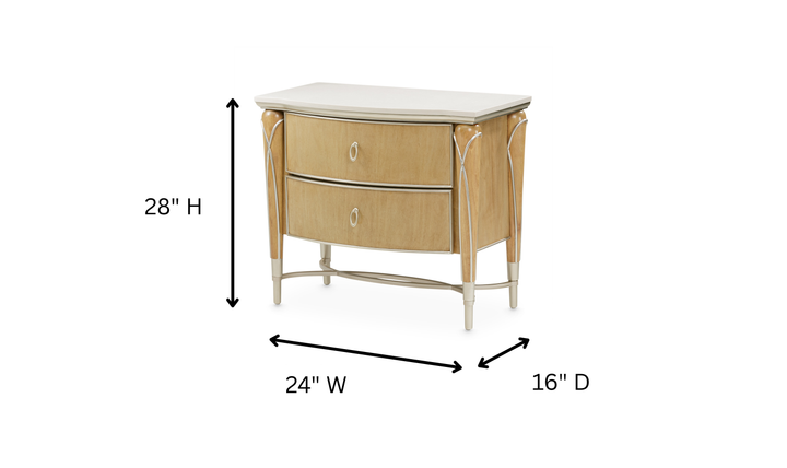 Aico Furniture Villa Cherie Nightstand in Caramel