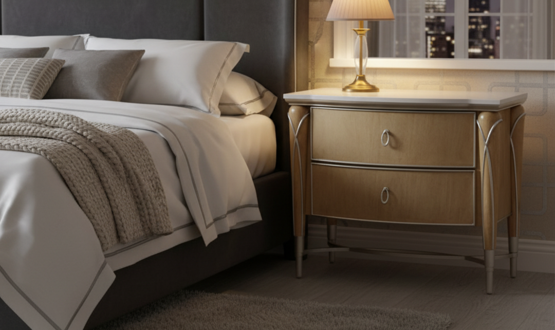 Aico Furniture Villa Cherie Nightstand in Caramel-jennifer furniture