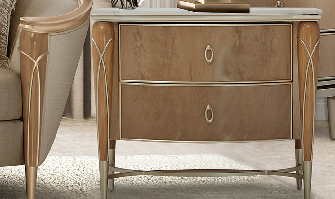 Aico Furniture Villa Cherie Nightstand in Caramel-jennifer furniture