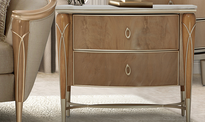 Aico Furniture Villa Cherie Nightstand in Caramel-jennifer furniture