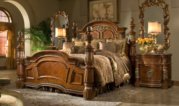 Aico Furniture Villa Valencia Low Profile Bed- jennifer furniture