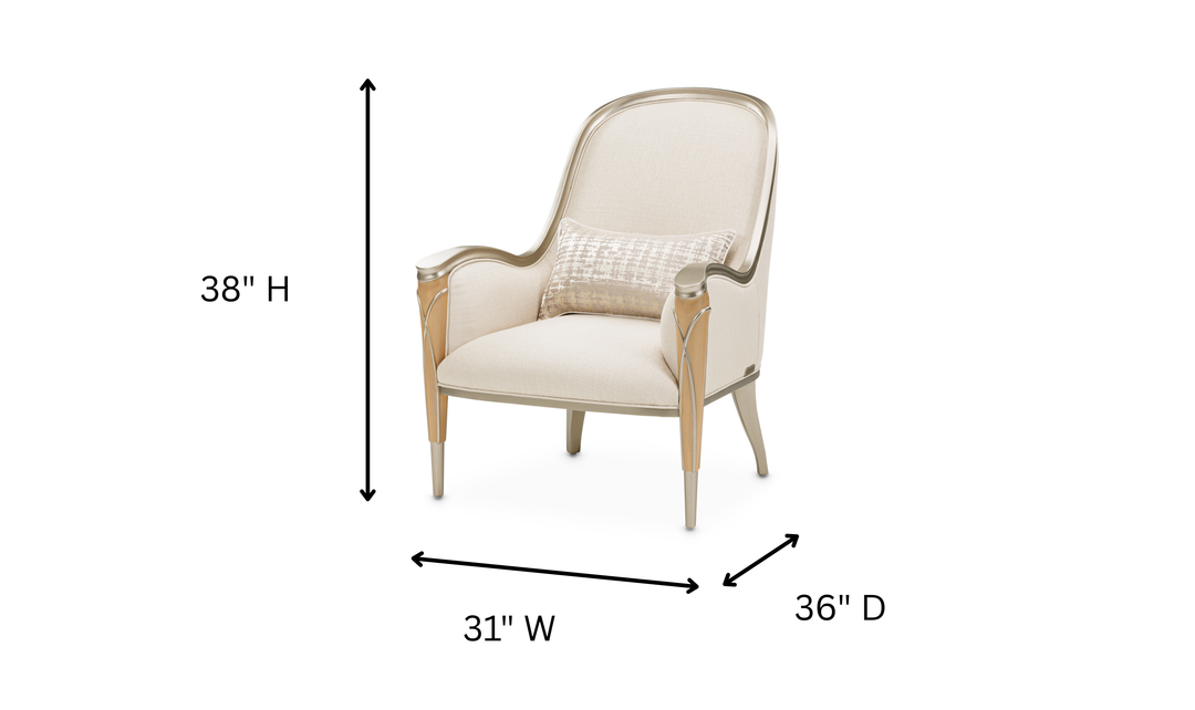 Aico Villa Cherie Accent Chair With Caramel Finish