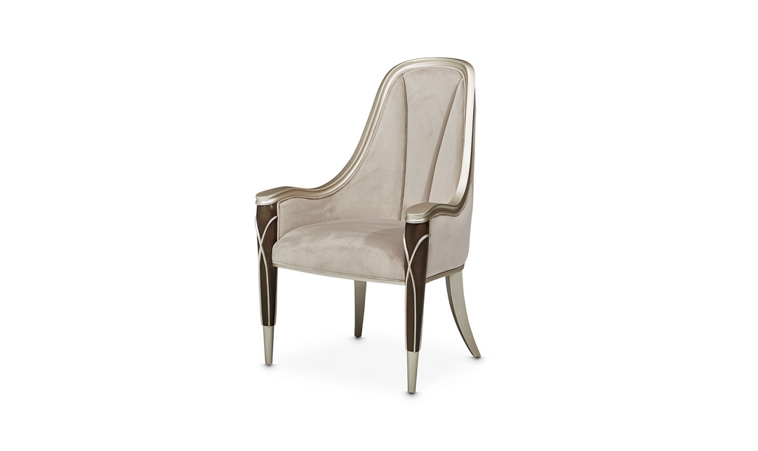 Aico Villa Cherie Arm Chair in Porcini velvet-jennifer furniture
