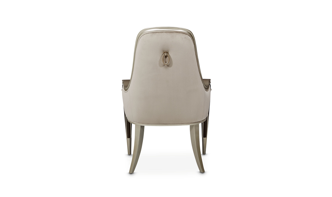 Aico Furniture Villa Cherie Arm Chair in Porcini velvet