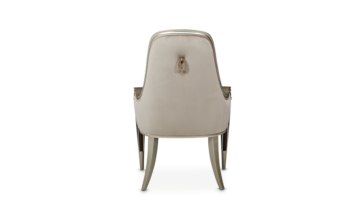 Aico Furniture Villa Cherie Arm Chair in Porcini velvet