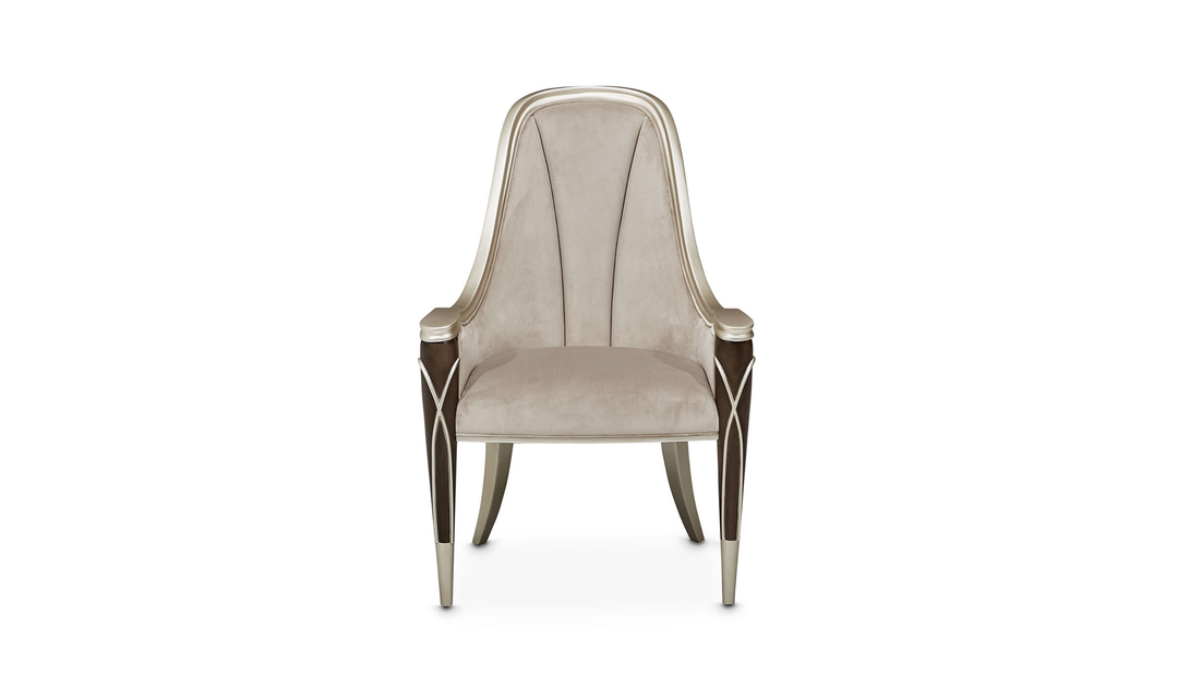Aico Villa Cherie Arm Chair in Porcini velvet-jennifer furniture