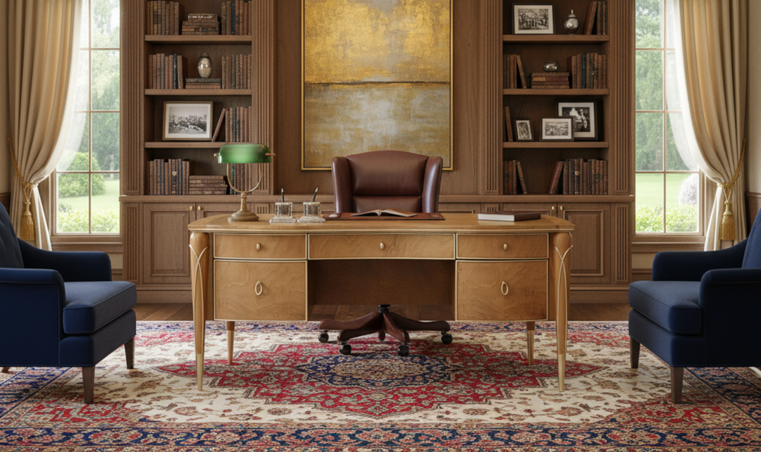 Aico Villa Cherie Caramel Office Desk-jennifer furniture