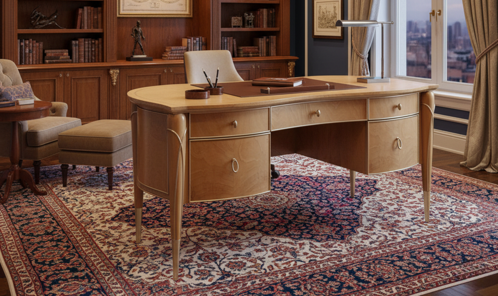 Aico Villa Cherie Caramel Office Desk-jennifer furniture