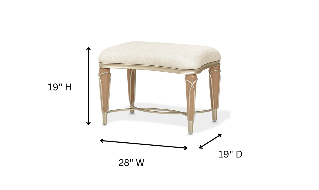 Aico Villa Cherie Caramel Ottoman-jennifer furniture