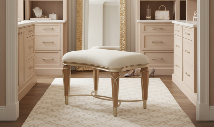 Aico Villa Cherie Caramel Ottoman-jennifer furniture