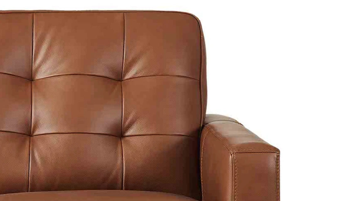 Aiden 2-Seater Leather Loveseat With Track Arms-Jenniferfurnture