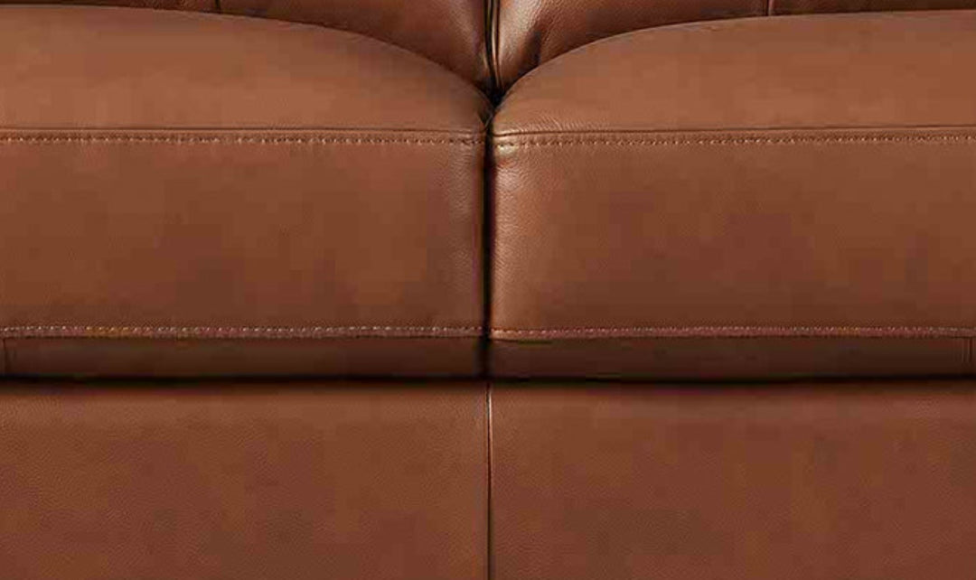 Aiden 2-Seater Leather Loveseat With Track Arms-Jenniferfurnture