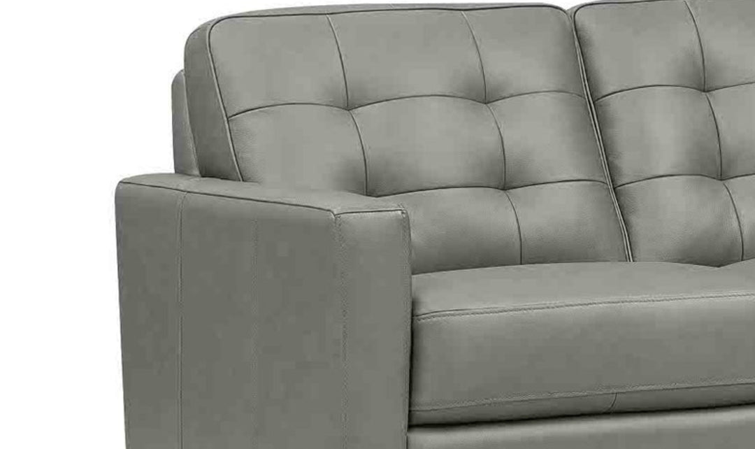 Aiden 2-Seater Leather Loveseat With Track Arms-Jenniferfurnture