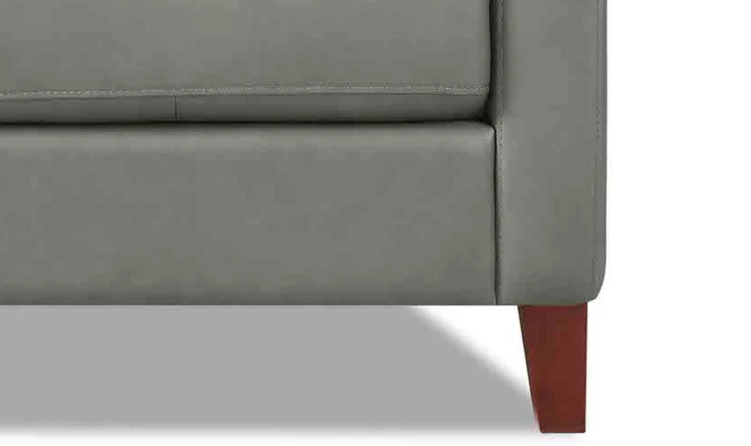 Aiden 2-Seater Leather Loveseat With Track Arms-Jenniferfurnture