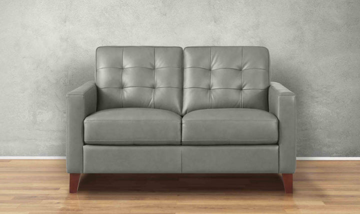 Aiden 2-Seater Leather Loveseat With Track Arms-Jenniferfurnture