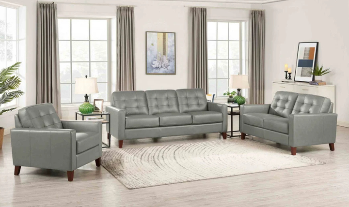 Aiden 3-Seater Leather Sofa With Track Arms