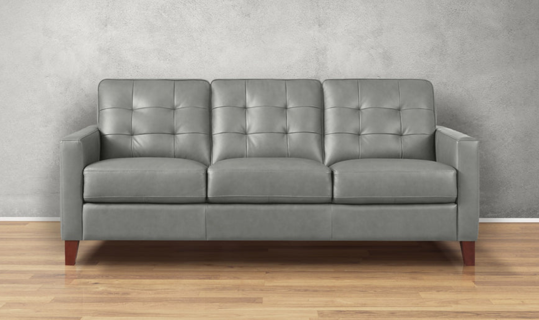 Aiden 3-Seater Leather Sofa With Track Arms