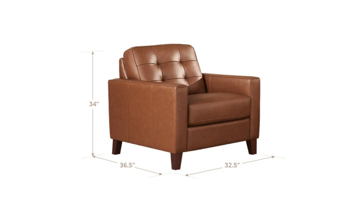 Aiden Leather Chair With Track Arms-Jenniferfurniture
