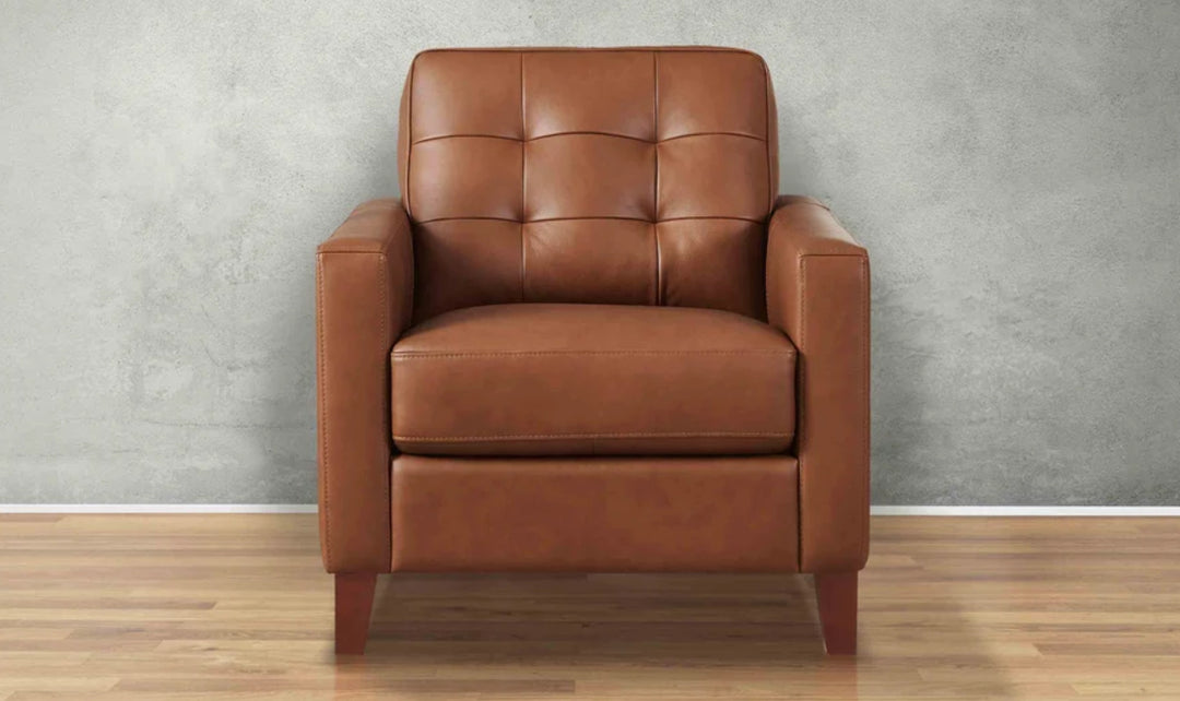 Aiden Leather Chair With Track Arms-Jenniferfurniture