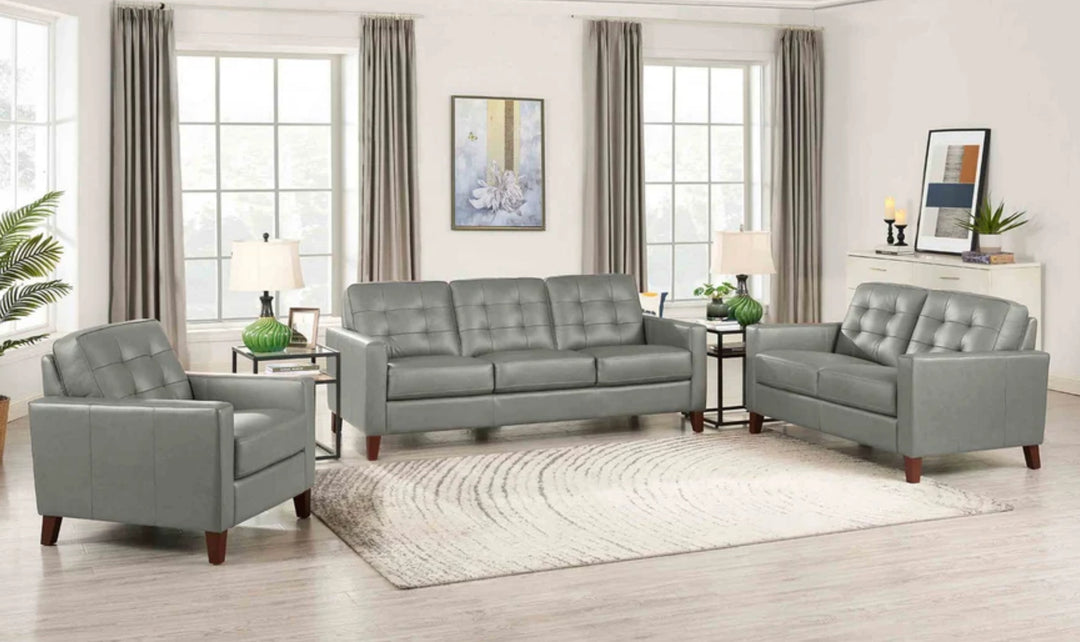 Aiden Leather Chair With Track Arms-Jenniferfurniture