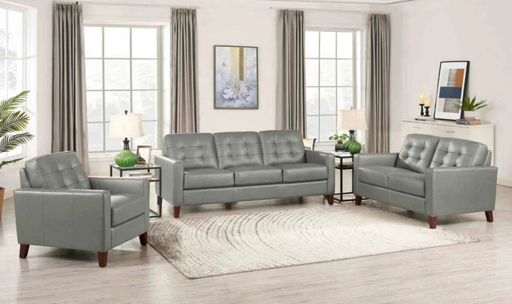 Aiden Leather Chair With Track Arms-Jenniferfurniture