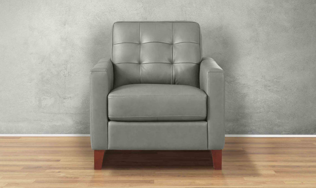 Aiden Leather Chair With Track Arms-Jenniferfurniture