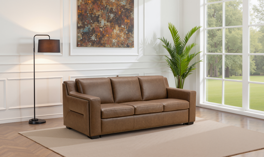 Alaves Italian Leather Queen Sleeper Sofa - Luxury Overnight Collection-Jennifer Furniture