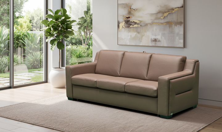 Klaussner Alaves Italian Leather Queen Sleeper Sofa - Luxury Overnight Collection