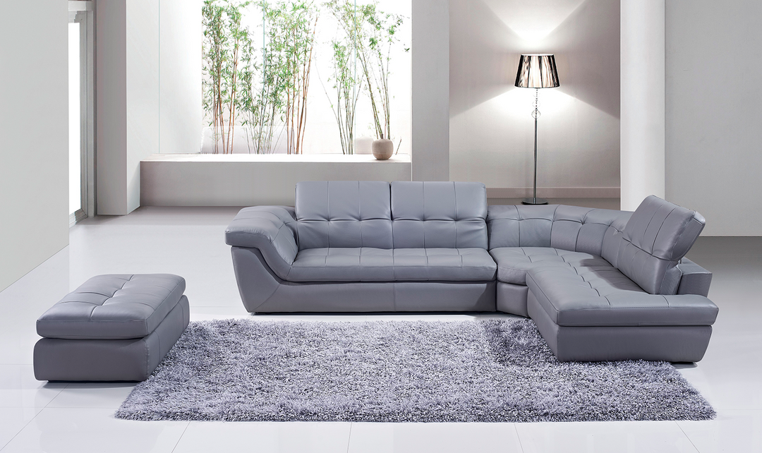 Jennifer Italia Alchimie 4-Seater Italian Leather Tufted Sectional Sofa