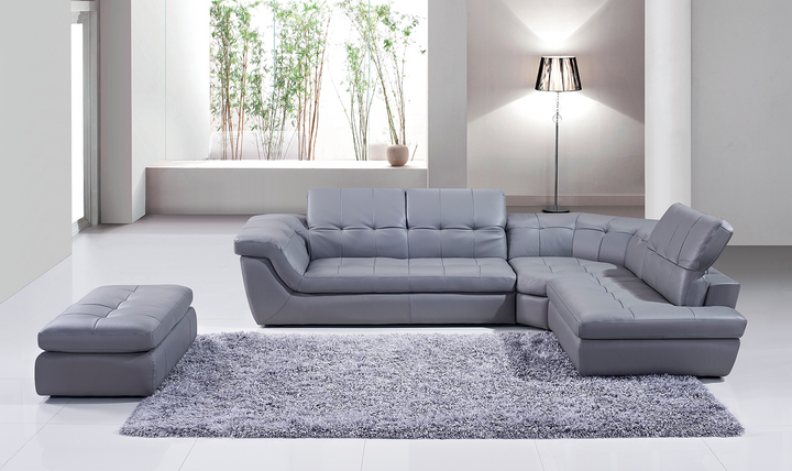 Jennifer Italia Alchimie 4-Seater Italian Leather Tufted Sectional Sofa
