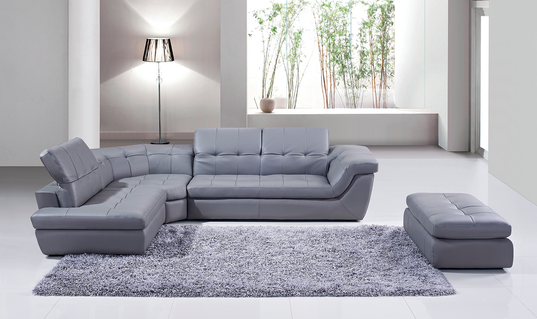 Jennifer Italia Alchimie 4-Seater Italian Leather Tufted Sectional Sofa