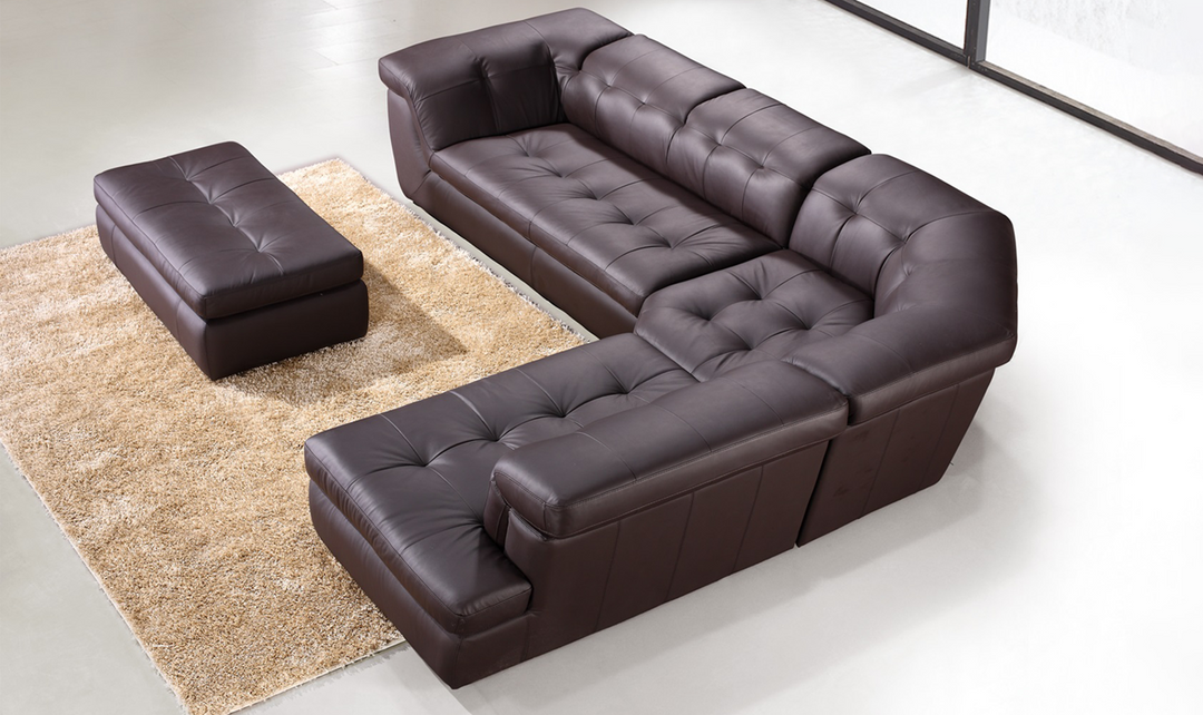 Jennifer Italia Alchimie 4-Seater Italian Leather Tufted Sectional Sofa