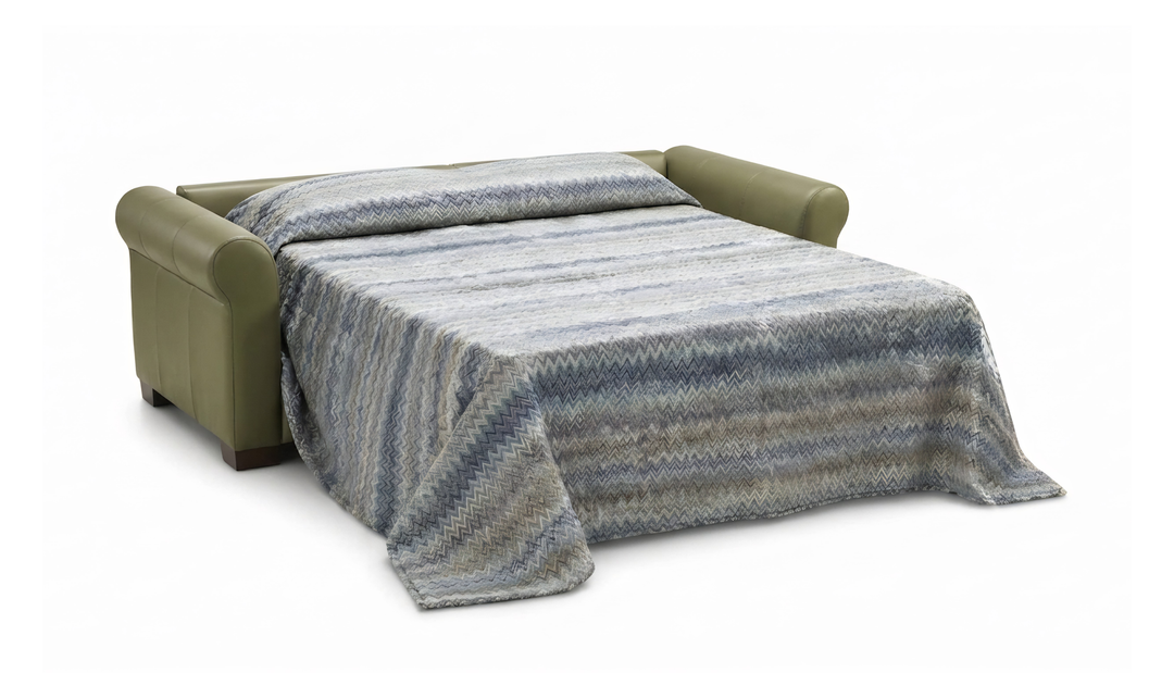 Nicoletti Italia Alcova Leather Queen Sleeper With Memory Foam Mattress - Jennifer Furniture