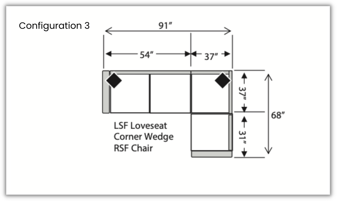 Four Seasons Alexandria L-Shaped Modular Sectional Sofa