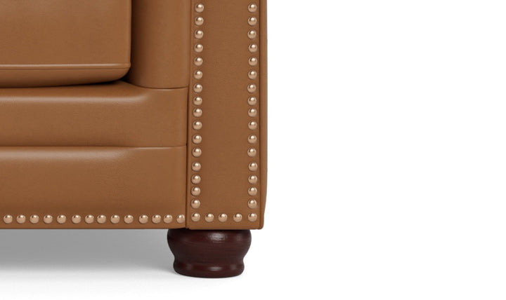 Aliso 3-Seater Leather Sofa With Rolled Arms-Jennifer Furniture