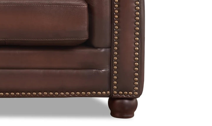 Aliso 3-Seater Leather Sofa With Rolled Arms-Jennifer Furniture