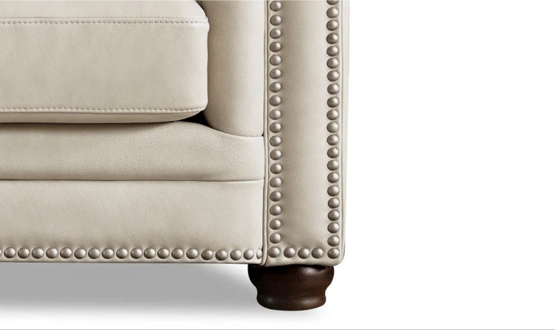 Aliso 3-Seater Leather Sofa With Rolled Arms-Jennifer Furniture