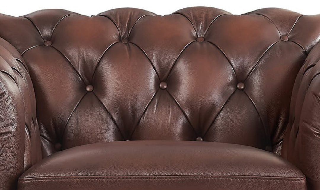 Aliso Leather Chair With Rolled Arms