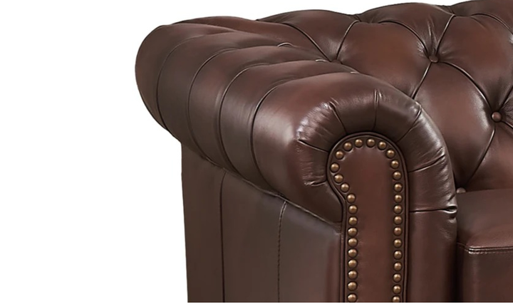 Aliso Leather Chair With Rolled Arms