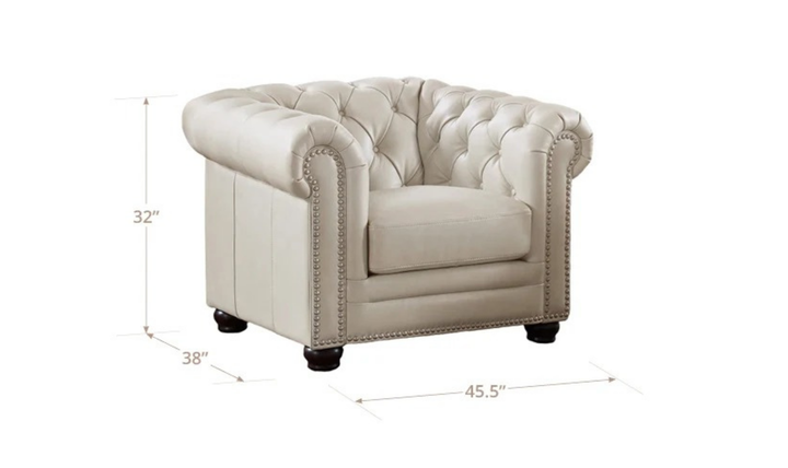 Aliso Leather Chair With Rolled Arms
