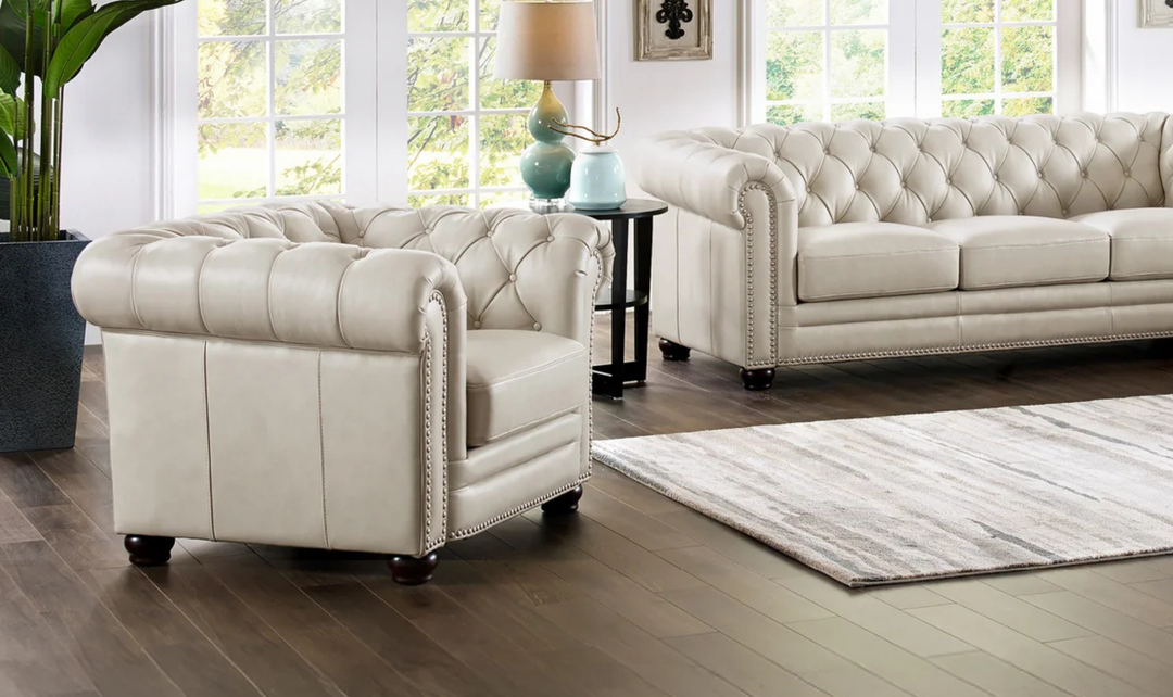 Aliso Leather Chair With Rolled Arms