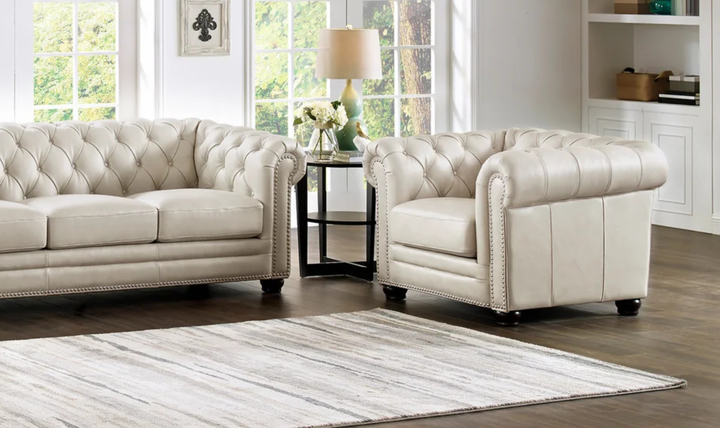 Aliso Leather Chair With Rolled Arms