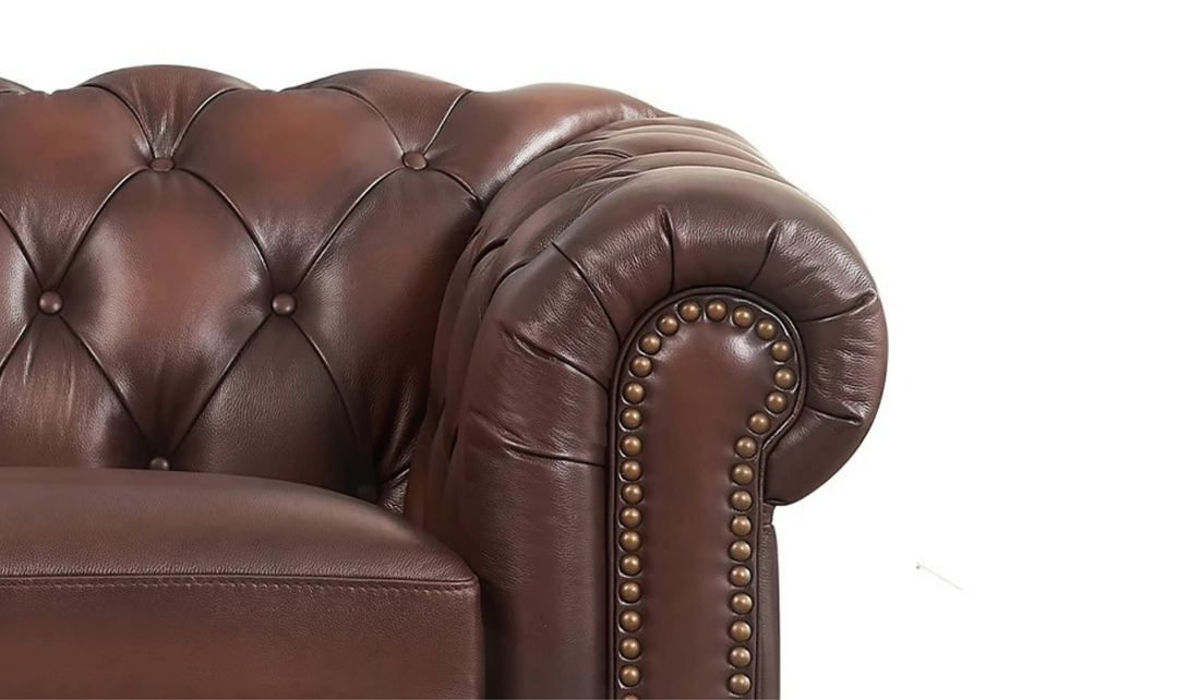 Aliso Leather Chair With Rolled Arms