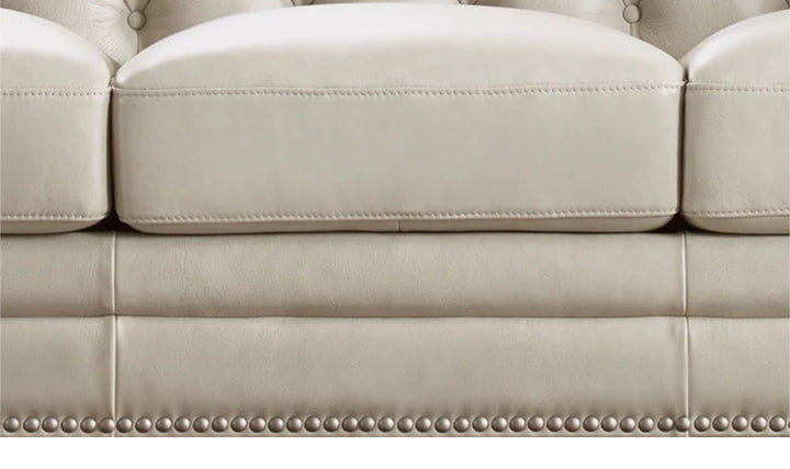 Aliso 2-Seater Leather Loveseat With Rolled Arms