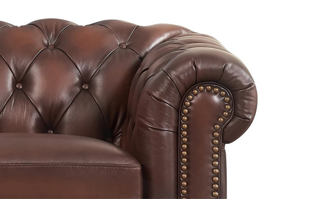 Aliso 2-Seater Leather Loveseat With Rolled Arms-Jennifer Furniture