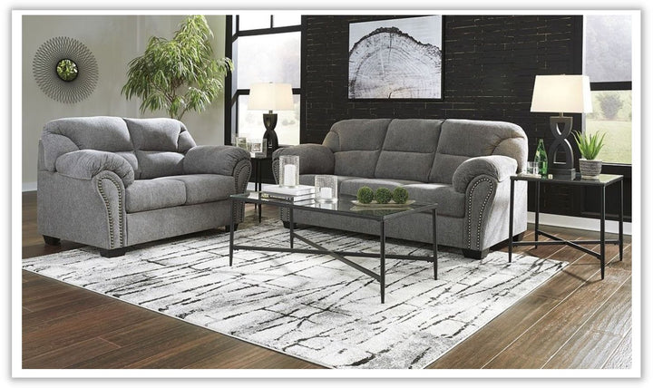 Modern Heritage Allmaxx Fabric Recliner Living Room Set in Gray