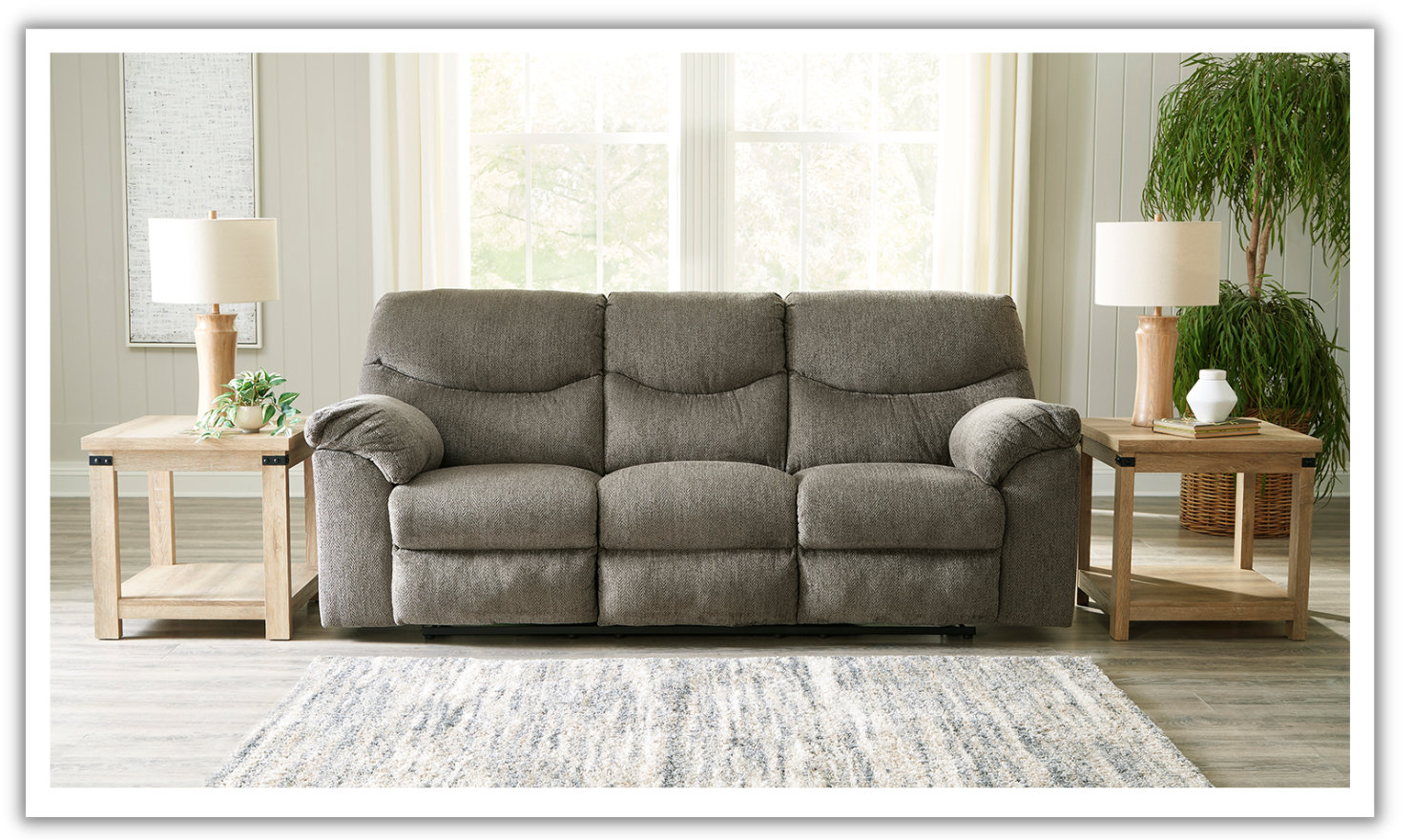Modern Heritage Alphons 3-Seater Pull-Tab Fabric Reclining Motion Sofa