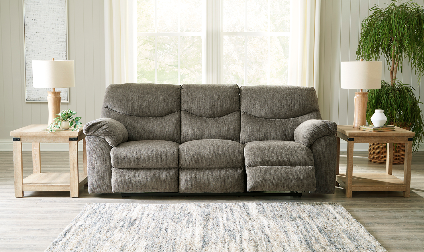 Modern Heritage Alphons 3-Seater Pull-Tab Fabric Reclining Motion Sofa