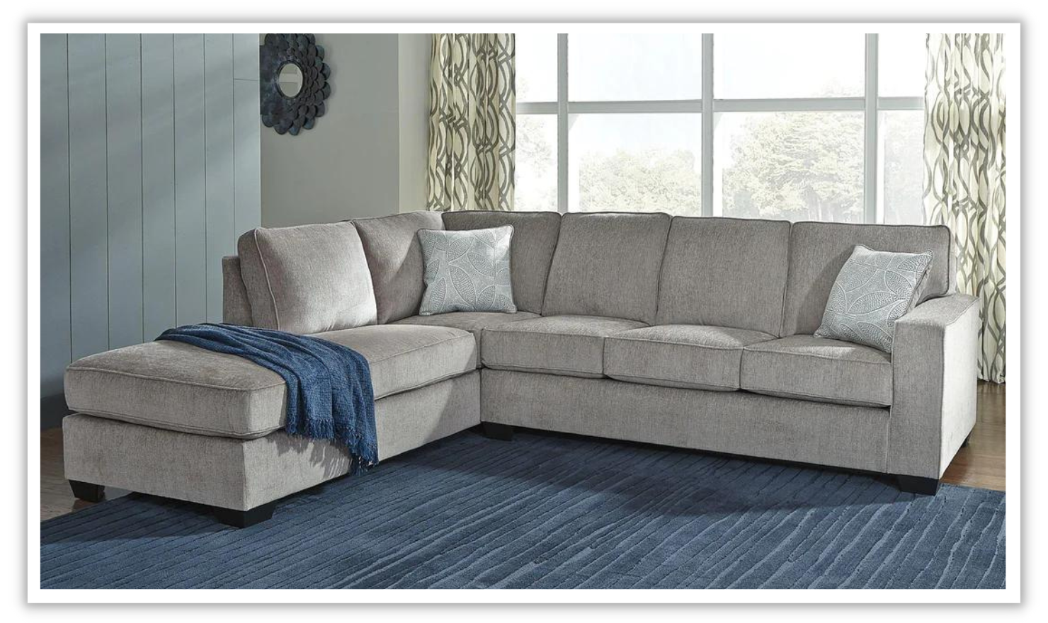 Altari L-shaped Fabric Sectional with Track Arms